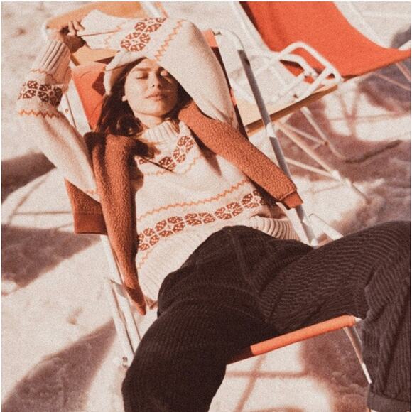 Madewell Pullover Overbrook Fair Isle Mock Neck Wool Blend Alpaca Sweater | XL - Picture 6 of 14